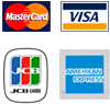 MasterCard、VISA、JCB、AmericanExpress